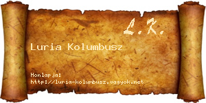 Luria Kolumbusz névjegykártya
